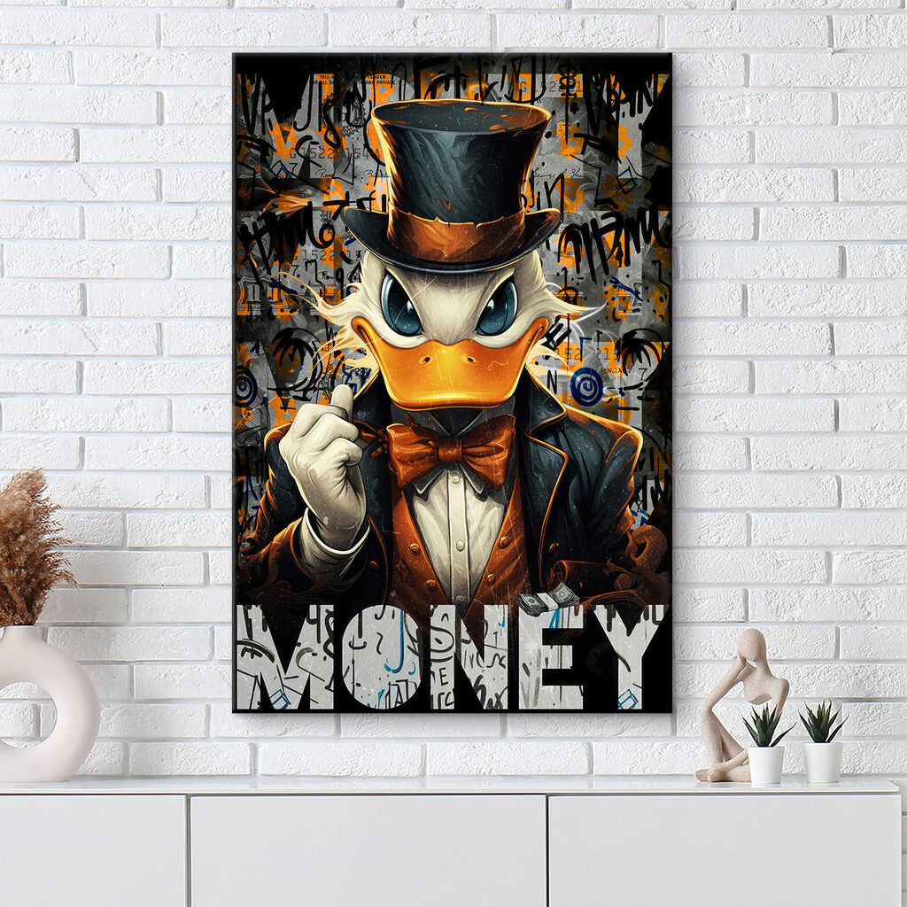 A duck wearing a suit and hat