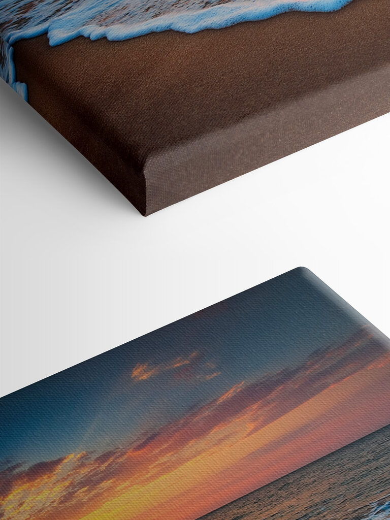 A sunset over a beach