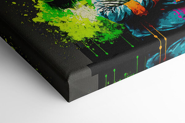 A group of monkeys wearing headphones and hoodies