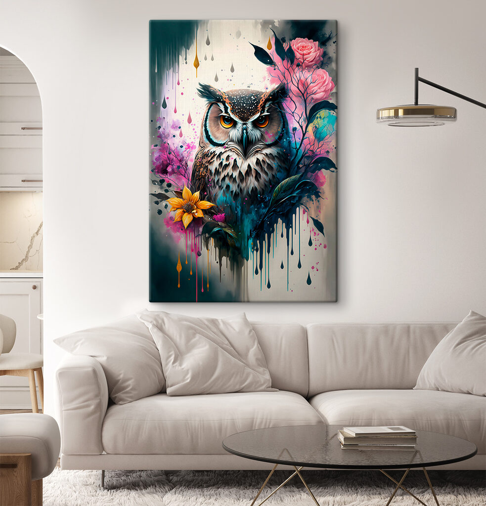 An owl with flowers An owl with flowers