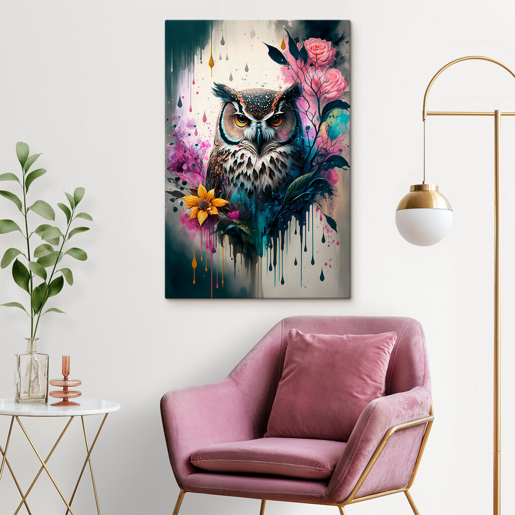 An owl with flowers An owl with flowers
