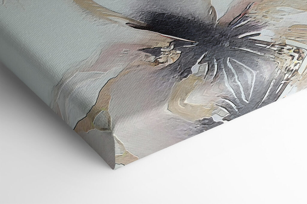 A painting of a flower