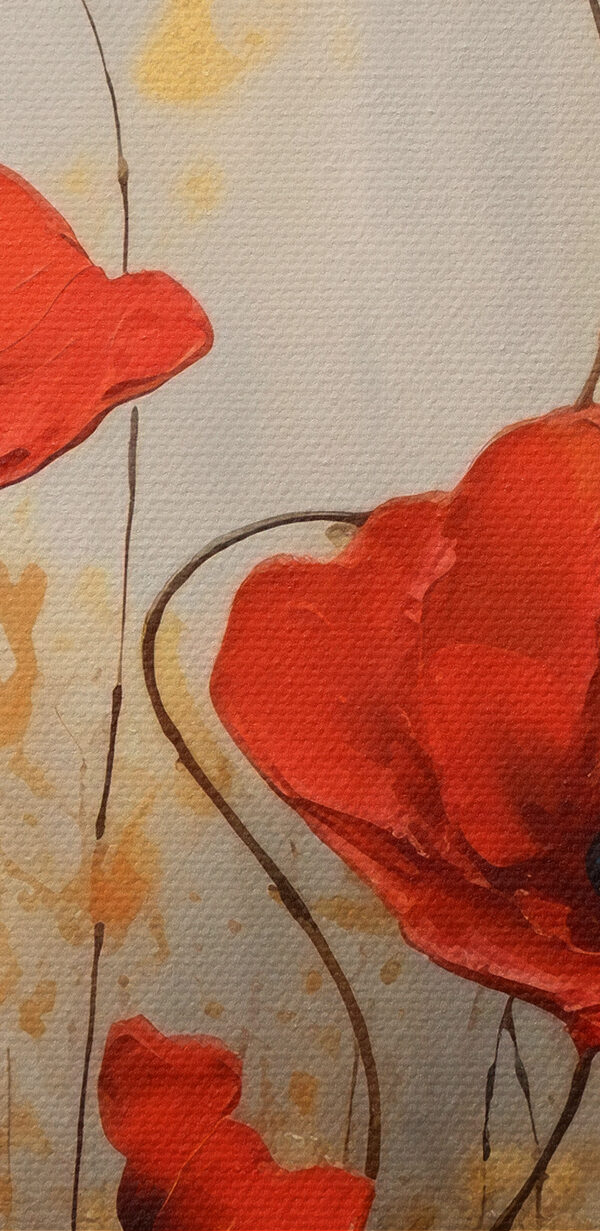 A painting of red flowers A painting of red flowers