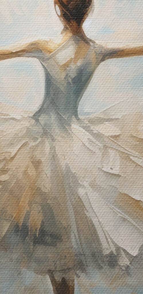 A painting of a woman dancing