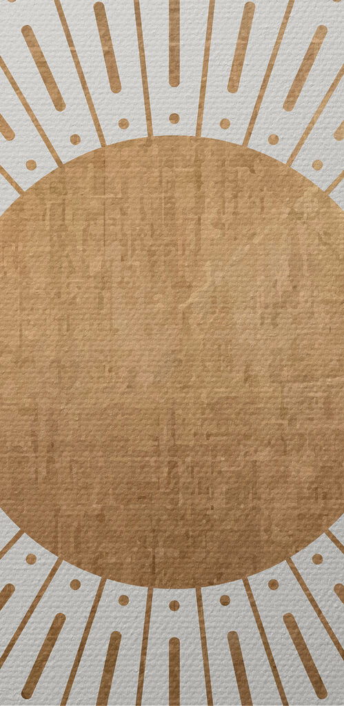 A sun with lines in the center