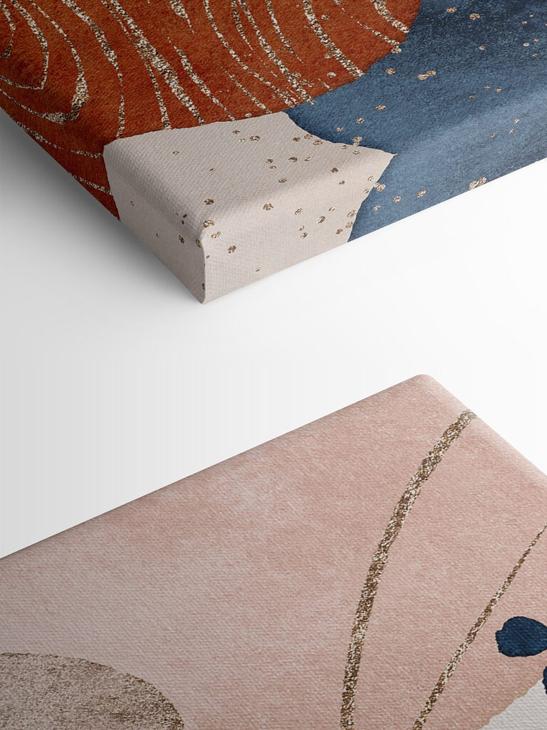 A close up of a painting