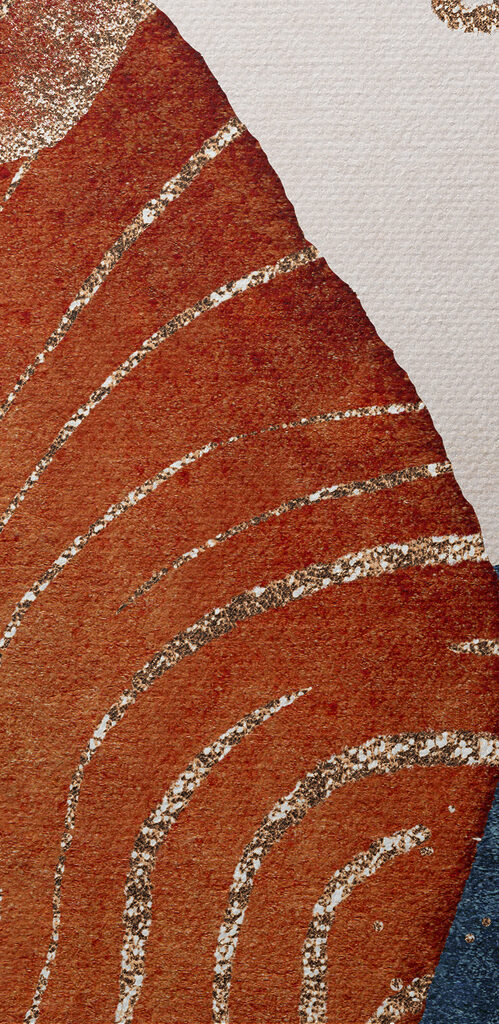 A close up of a painting