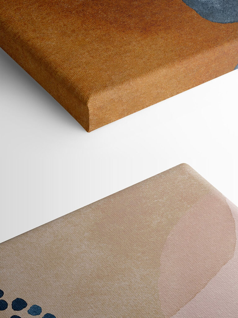 A painting of different shapes and colors