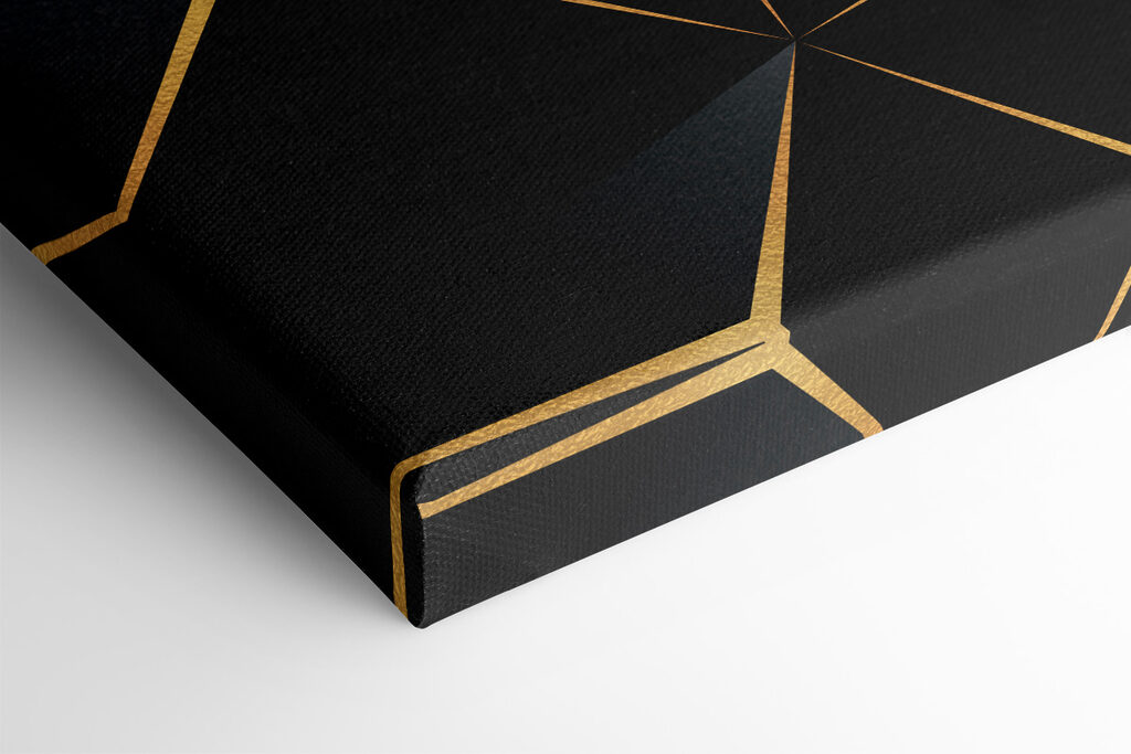 Elegant black geometric design with accents