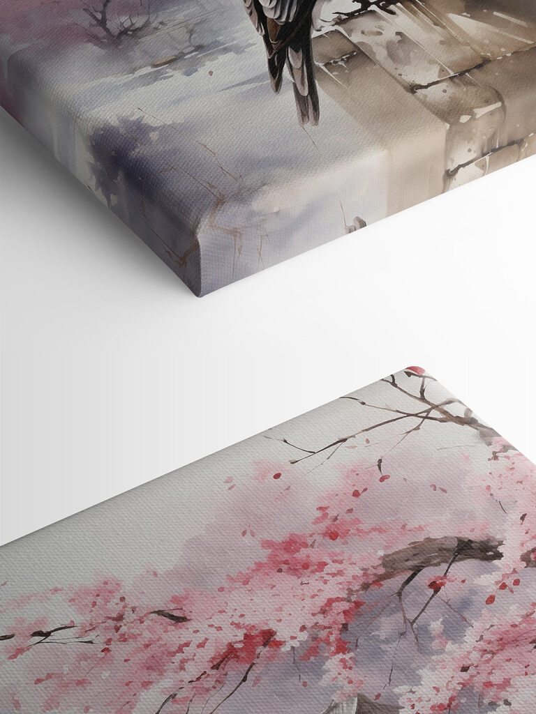 A painting of birds on a wall A painting of birds on a wall