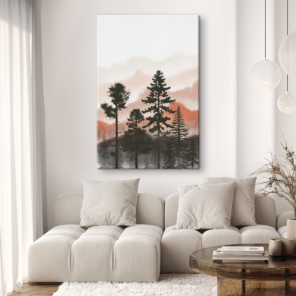 A group of trees in the mountains