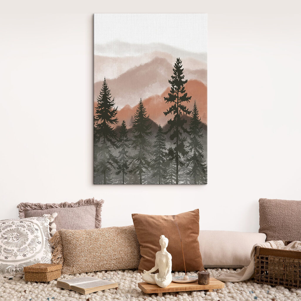 A group of trees in a forest A group of trees in a forest