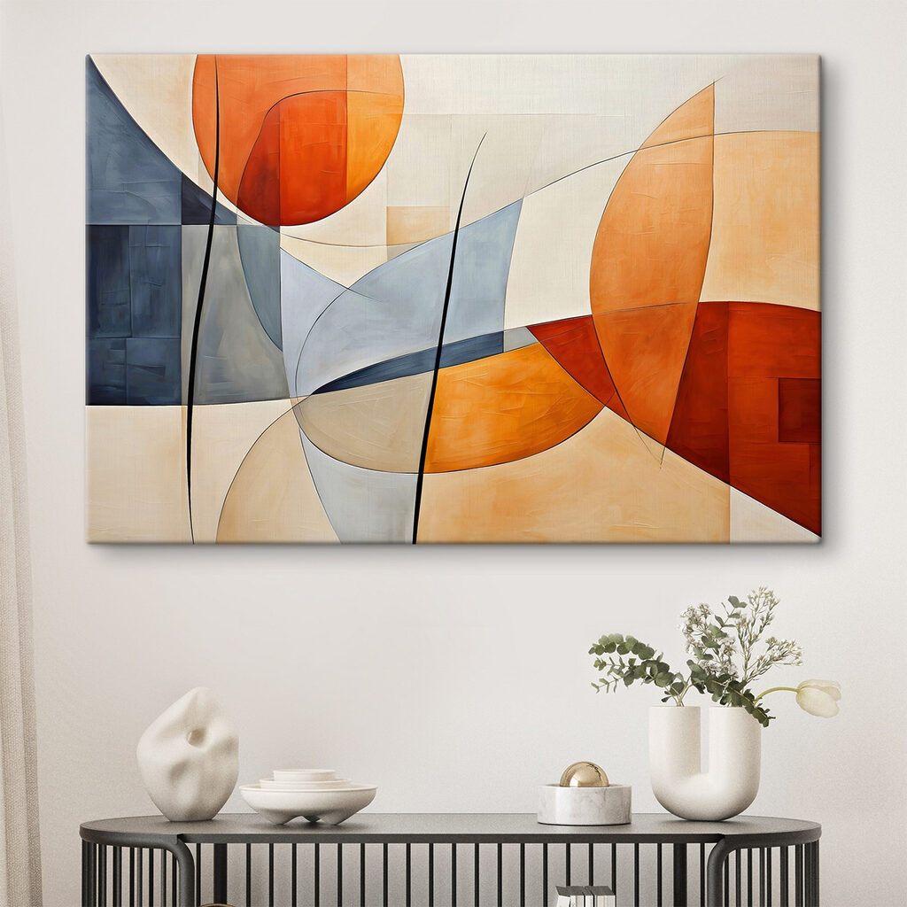 A painting of circles and lines