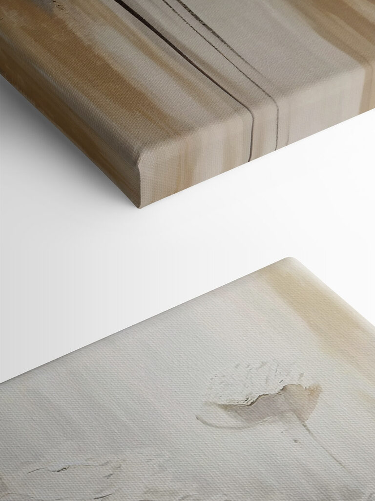 A painting of white flowers