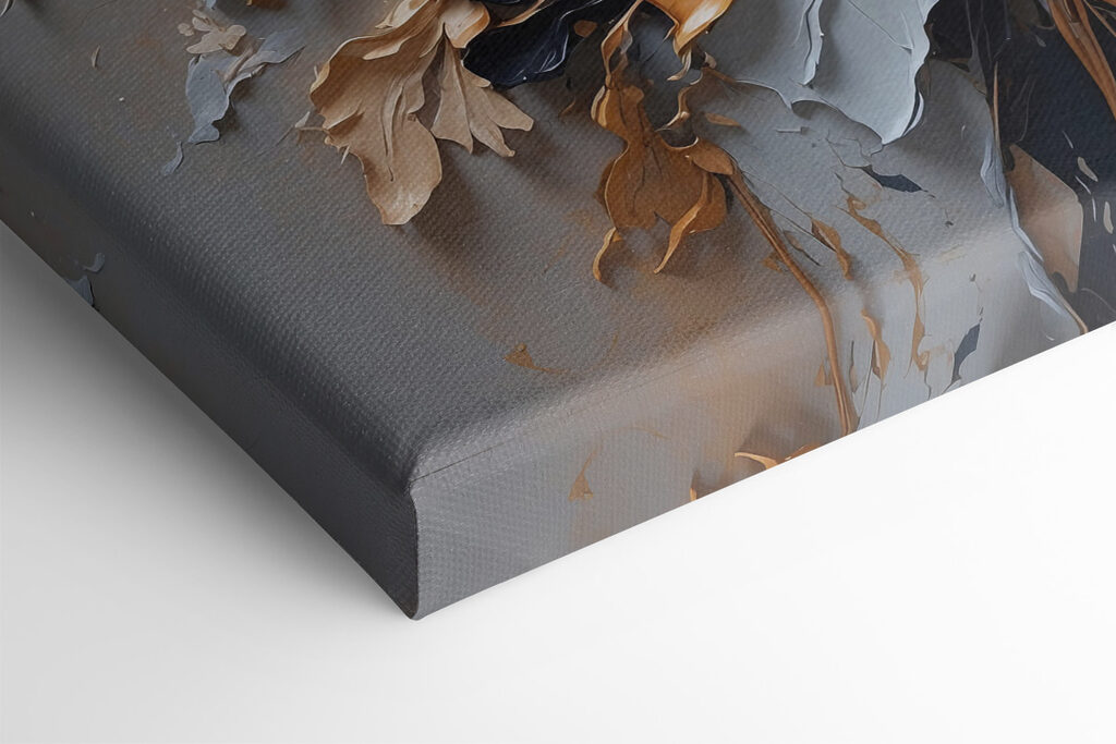 A painting of flowers on a wall A painting of flowers on a wall