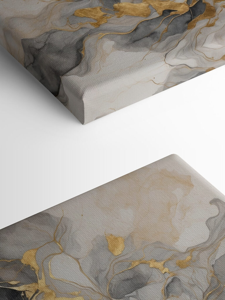 Elegant swirls of blue and taupe