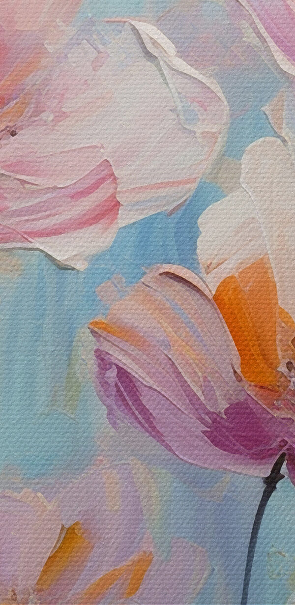 A painting of pink flowers A painting of pink flowers