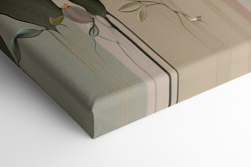 A painting of flowers on a wall A painting of flowers on a wall