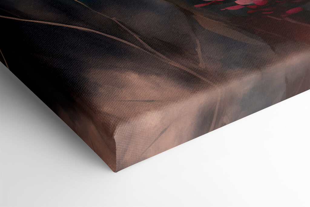 A painting of flowers and leaves A painting of flowers and leaves