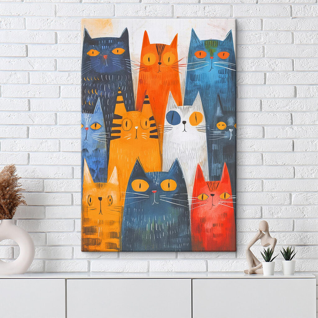 A group of cats with different colors