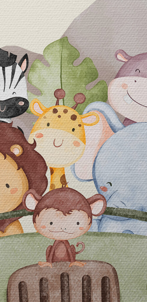 A cartoon of animals in a car A cartoon of animals in a car