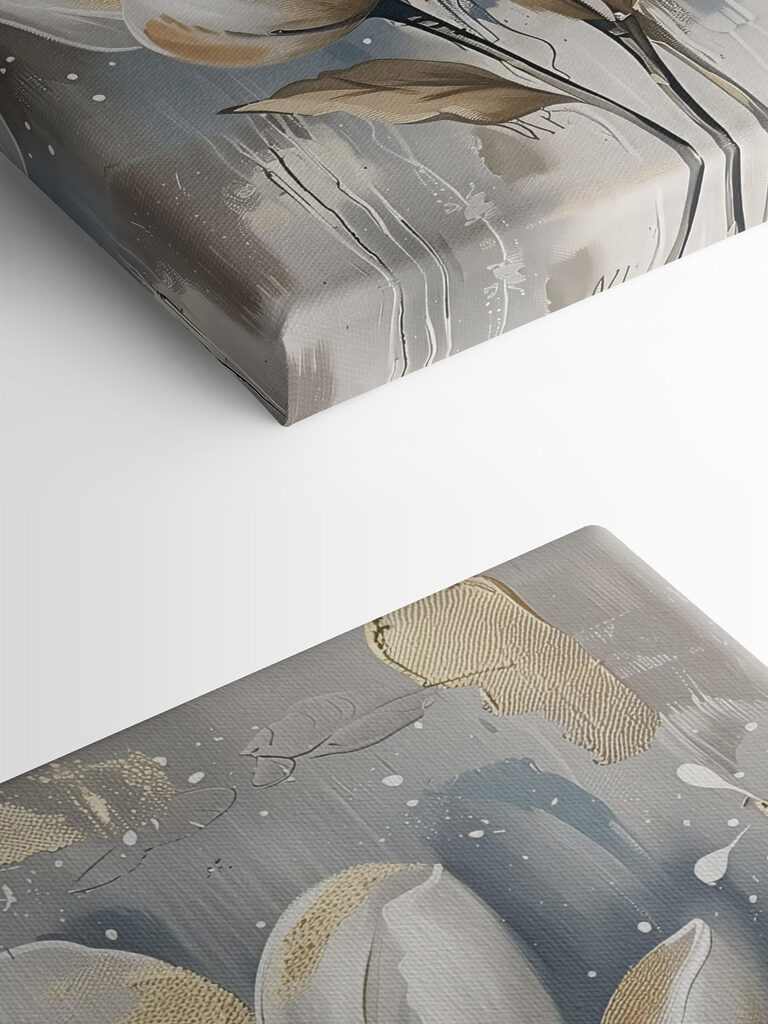 A painting of white flowers A painting of white flowers