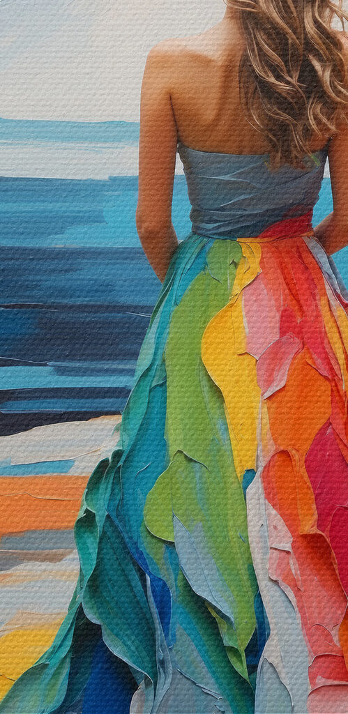 A woman in a dress A woman in a dress