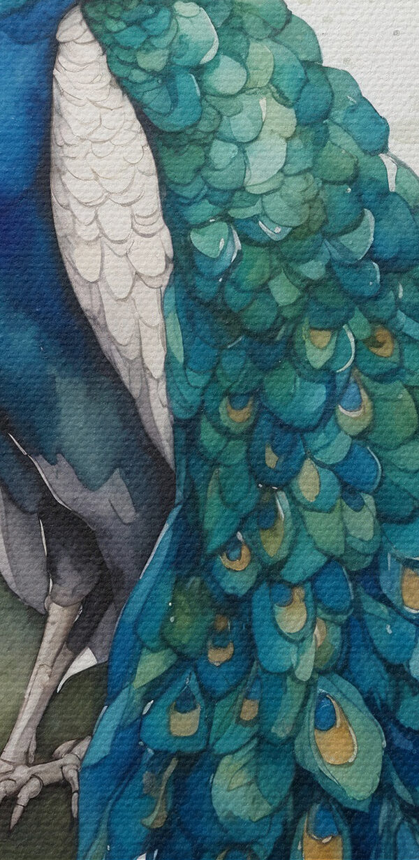 A watercolor of a peacock A watercolor of a peacock