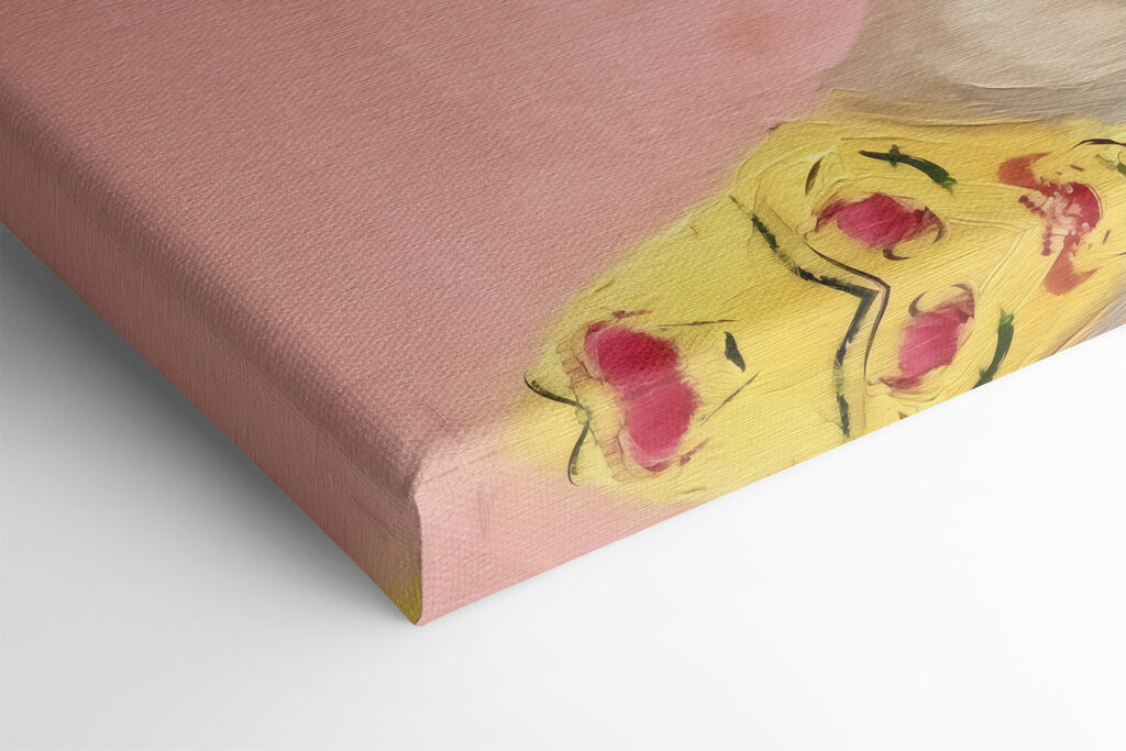 A painting of a woman with flowers in her hair