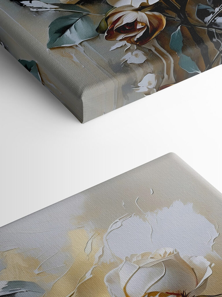 A painting of white roses A painting of white roses