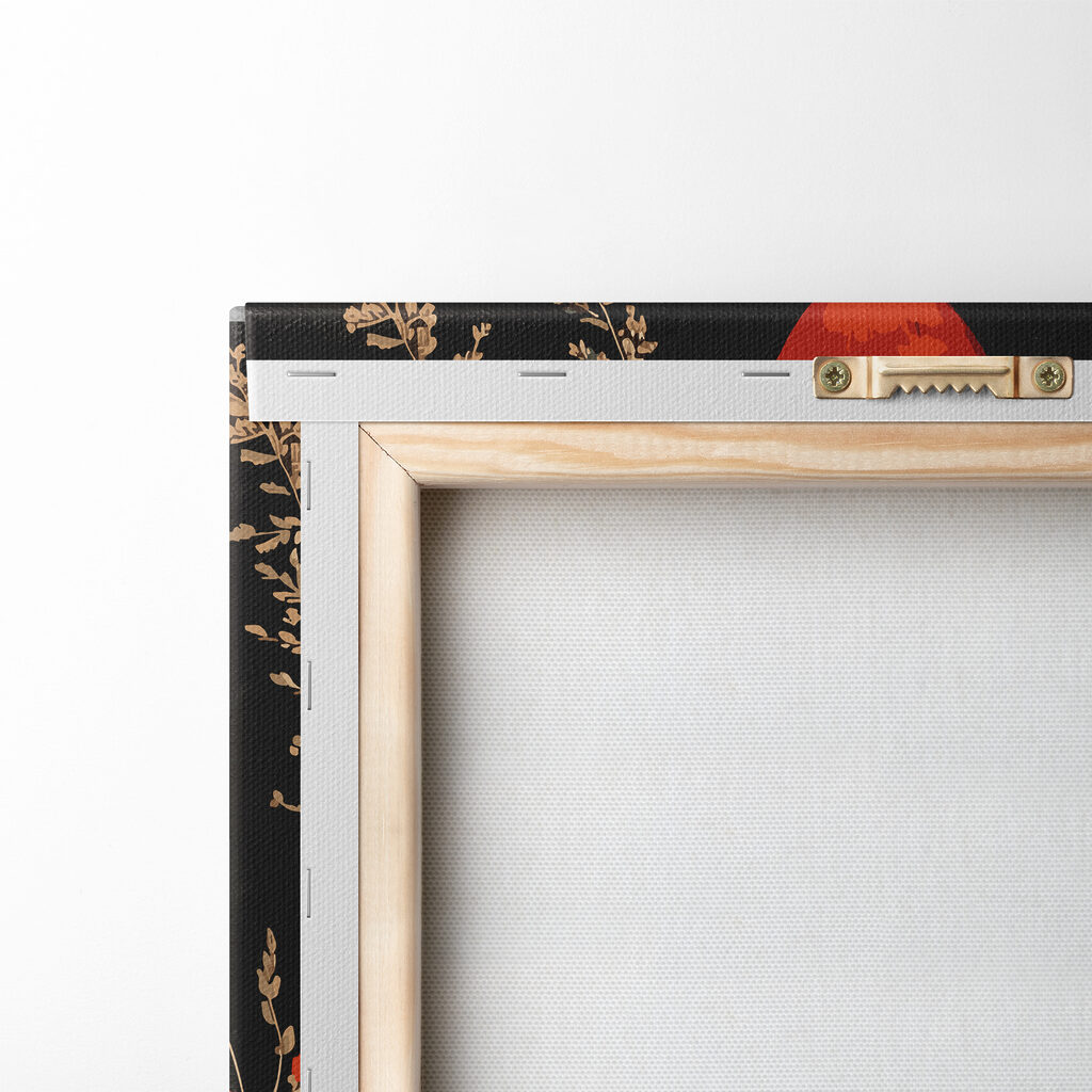 A painting of mushrooms and plants