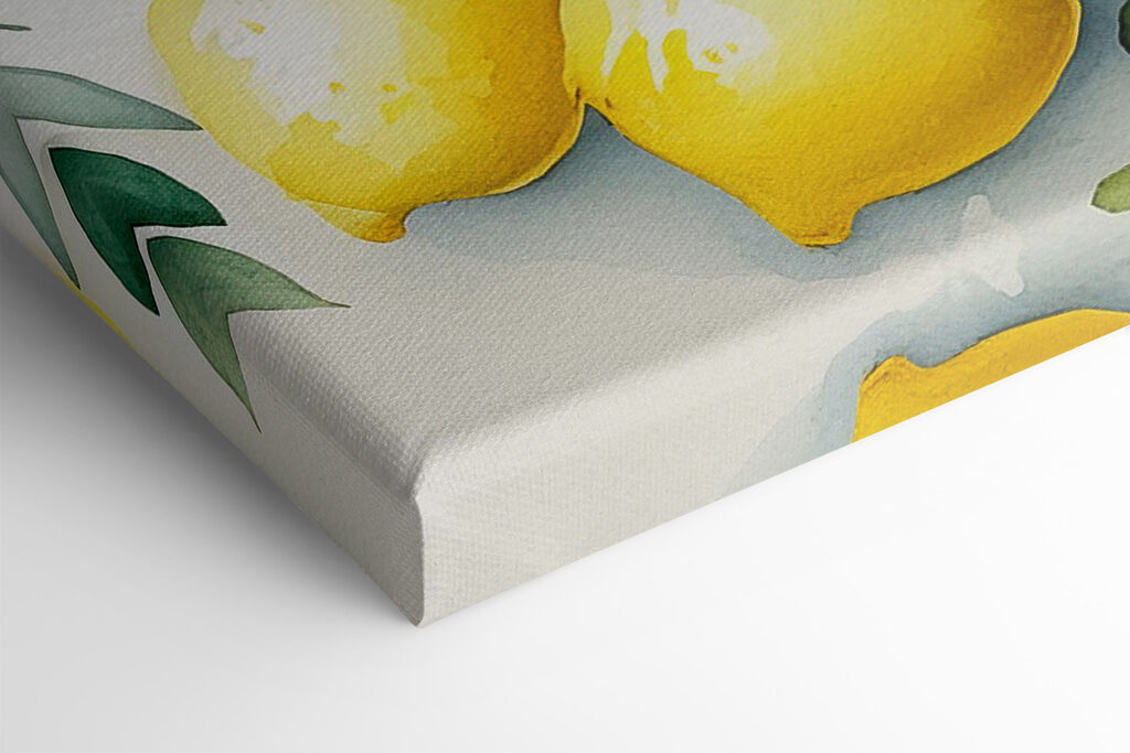 A painting of lemons and a cup of tea A painting of lemons and a cup of tea