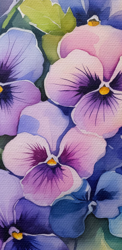 A bouquet of purple and blue flowers