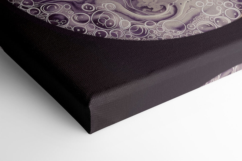 A yin yang symbol with bubbles