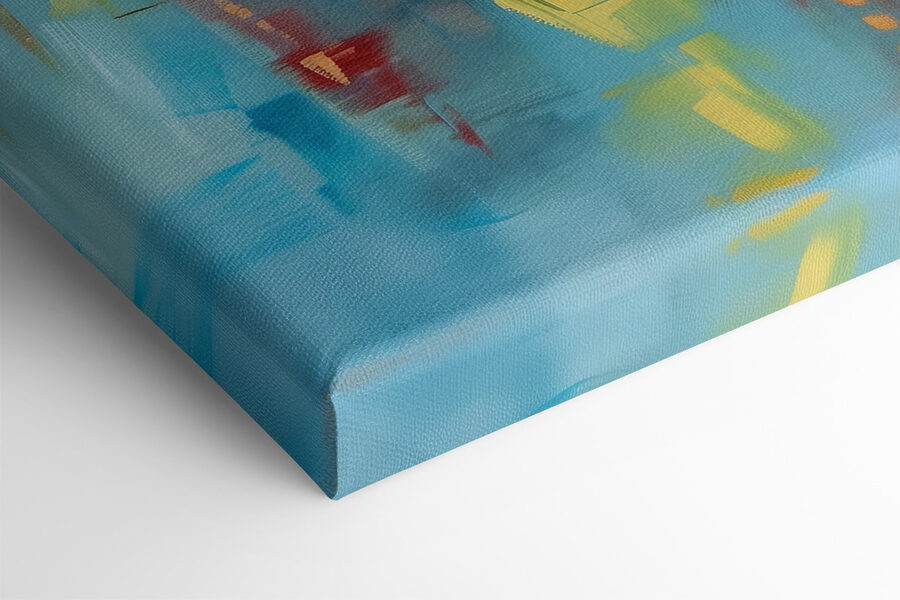 A painting of sailboats on water A painting of sailboats on water