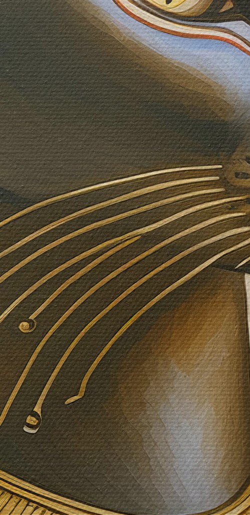 Majestic cat adorned with regal necklace