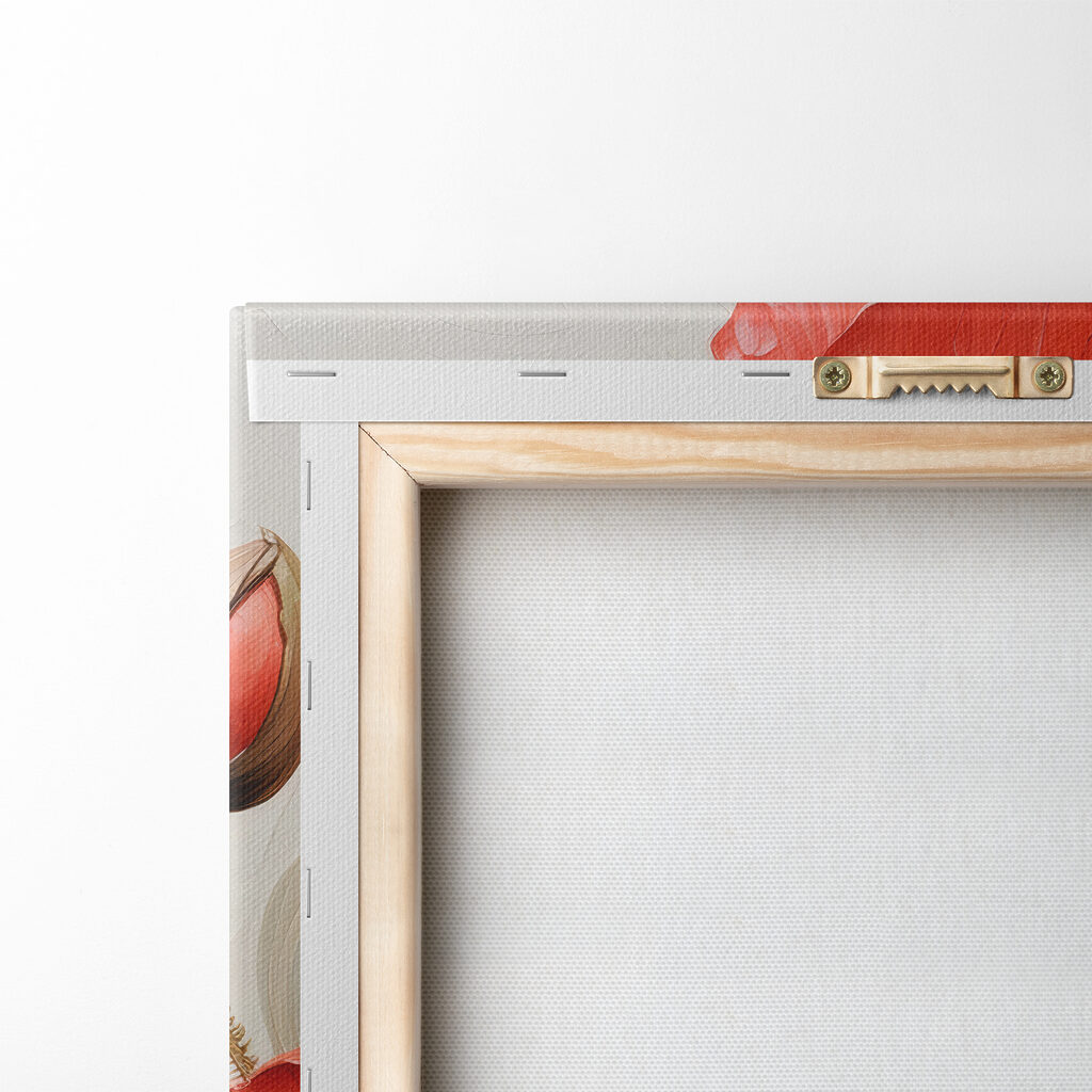 A painting of red flowers