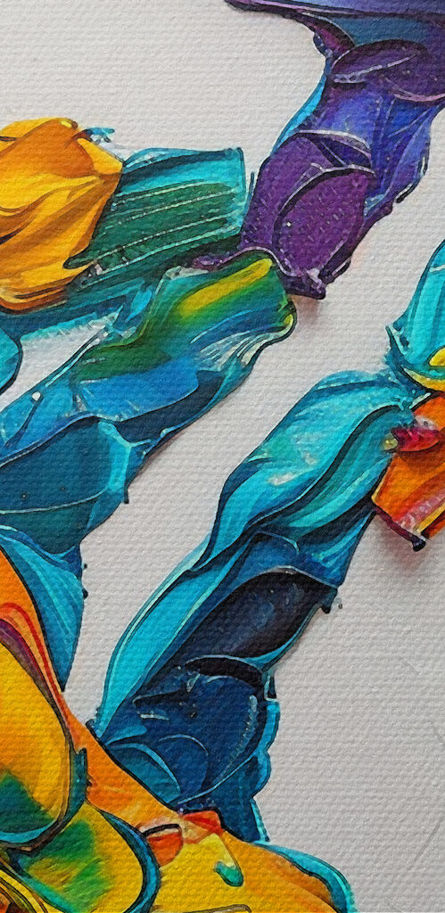 A hand painted with different colors