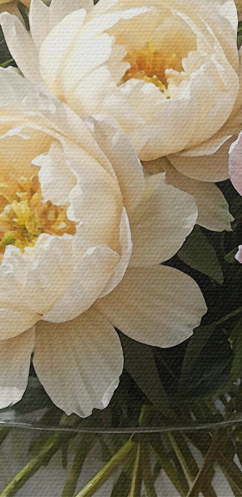A vase of pink and white flowers