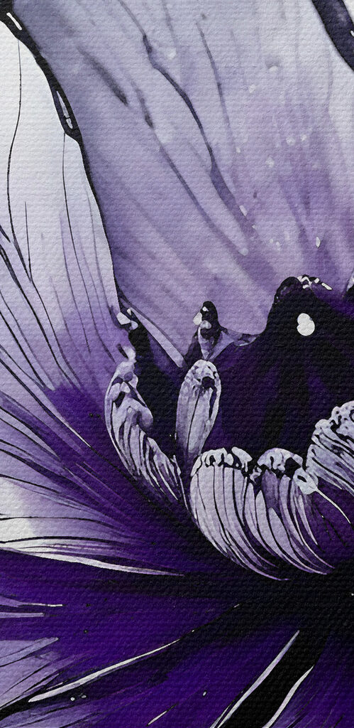 Elegant purple flower in soft tones