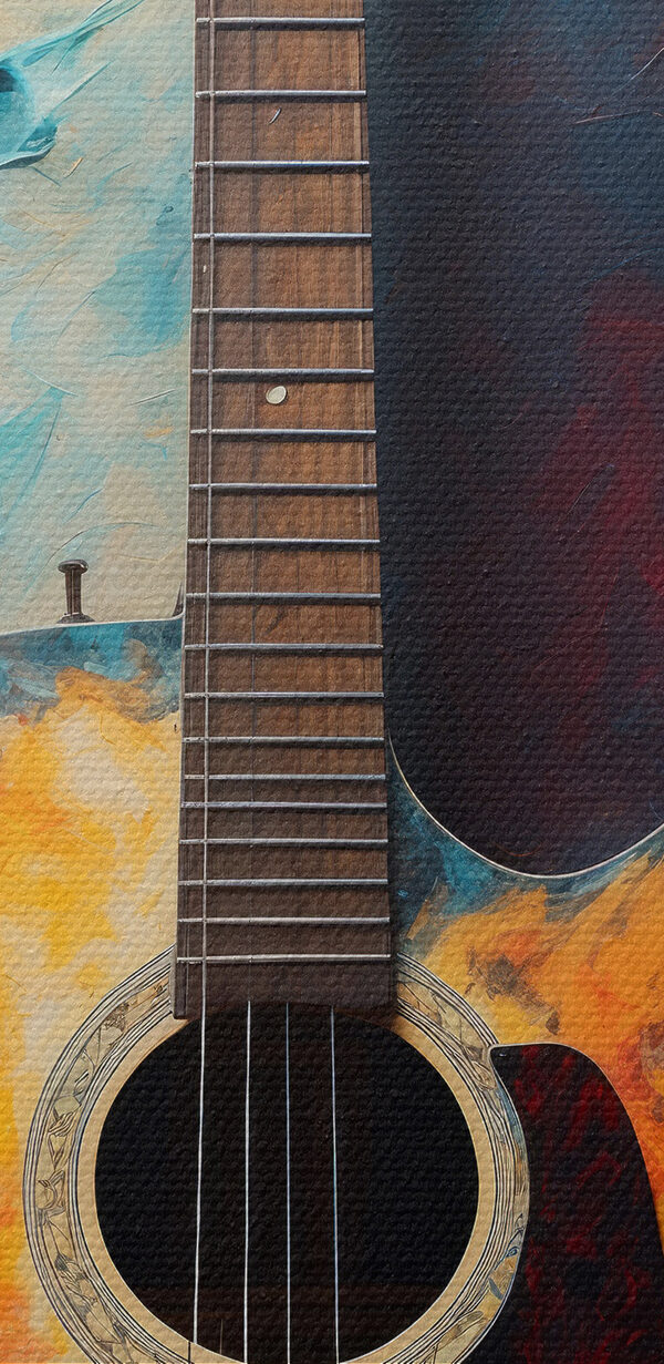 Vibrant colors enhance acoustic guitar