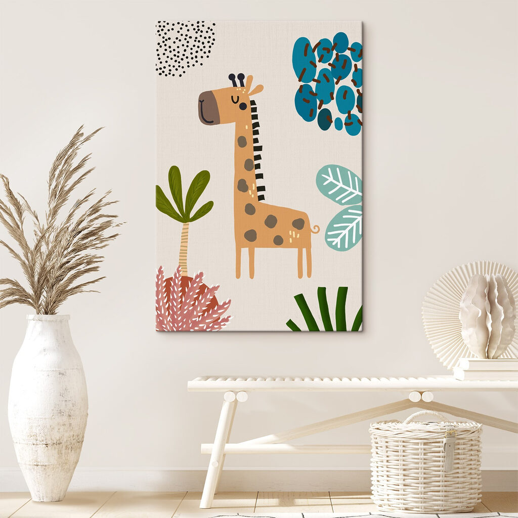 A giraffe and a tree