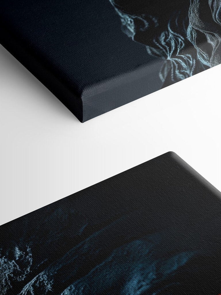 A statue of a man with red eyes A statue of a man with red eyes