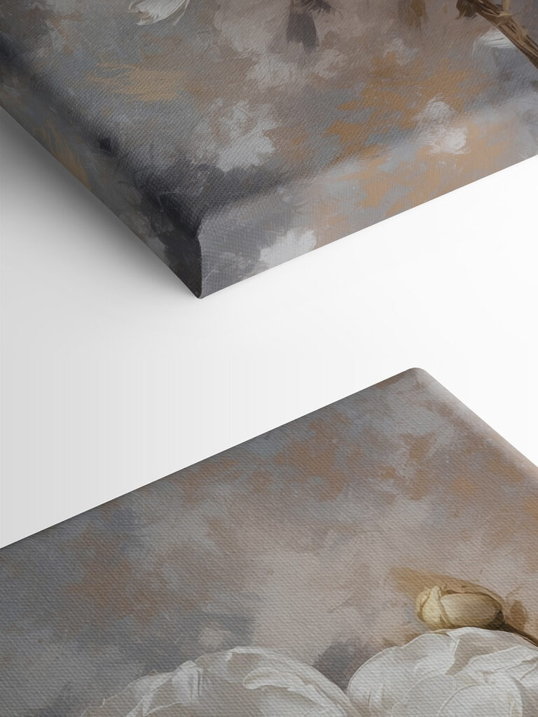 A white flower with brown leaves A white flower with brown leaves