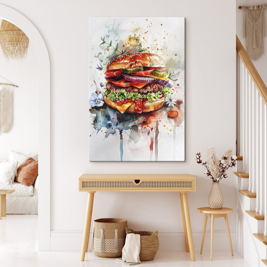 Watercolor of a burger Watercolor of a burger