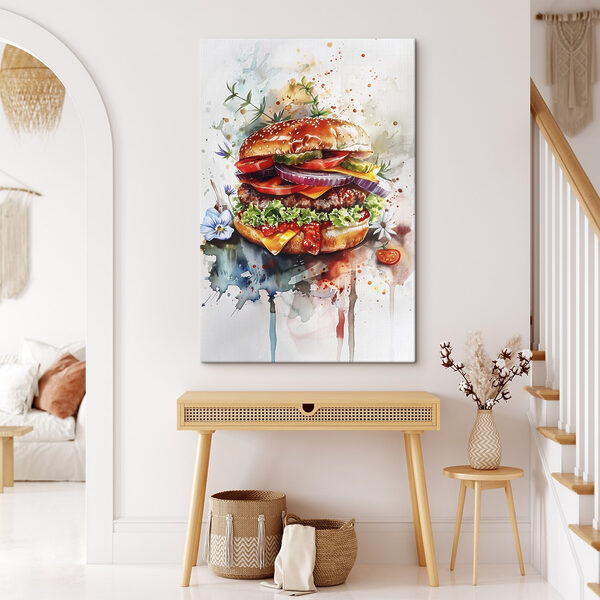 Watercolor of a burger Watercolor of a burger