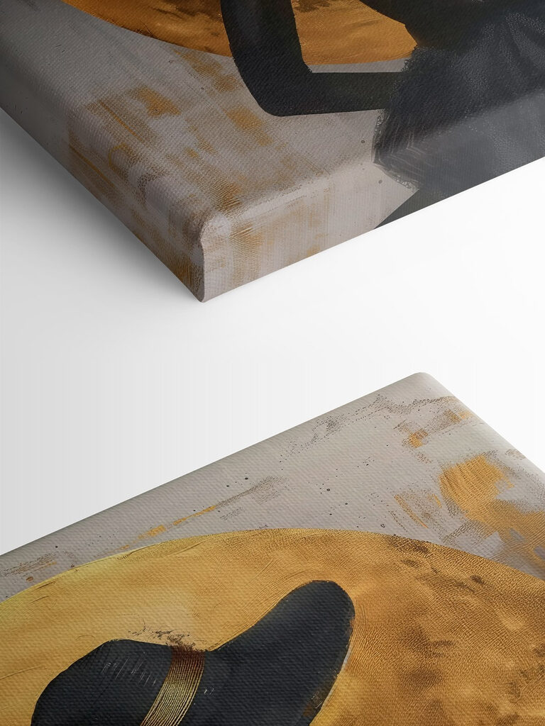 Woman in a black dress and hat