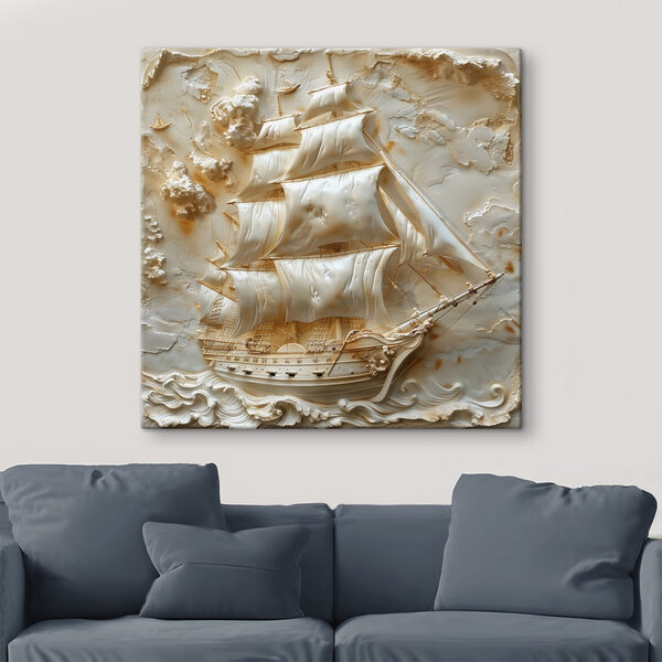 Carved ship with sails Carved ship with sails