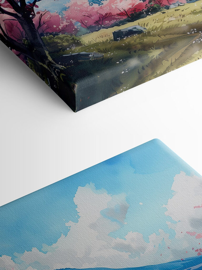 Mount Fuji with pink flowers Mount Fuji with pink flowers