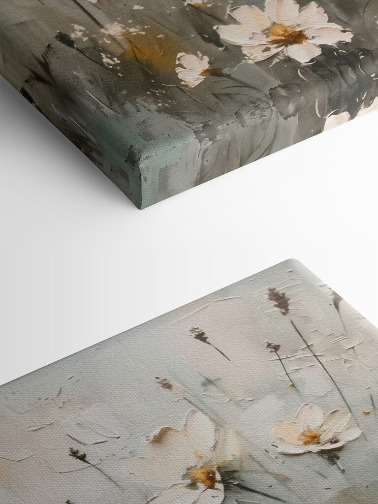 Painting of flowers on a wall Painting of flowers on a wall